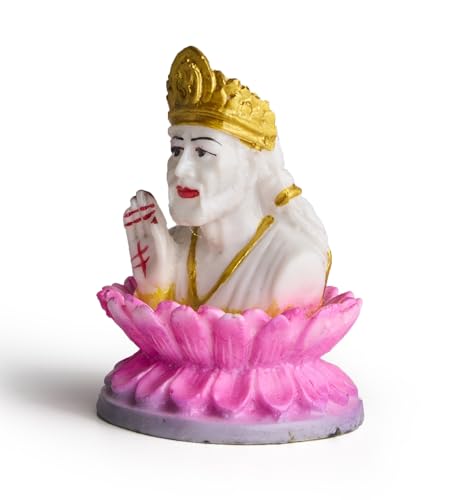 ESPLANADE Murti for Car Dashboard Ð Ashirwad Idol for Home Temple, Office DŽcor Ð Resin Figurine (Sai Baba)