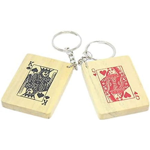 IVEI Poker Themed King And Queen Key Ring -Set of 2 - gift for spouse - poker lovers - couple gifts - valentine's gift
