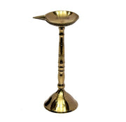 Esplanade Brass Kerala Diya for Pooja - Kutthu Vilakku Samai Diya for Puja Diwali Decorations, Temple & Home Decoration - 7.5 inch