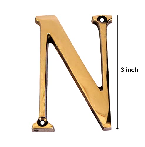 eSplanade - Brass House Hotel Door Name Alphabets - Wall Door Plaque Letter Alphabets - 3" Inches - Golden ("All Alphabet-3")