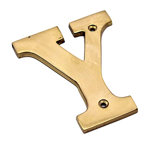 eSplanade Brass House Hotel Door Name Alphabets - Wall Door Plaque Alphabet Letter - Golden - 4" Inches (All Alphabets- 4")