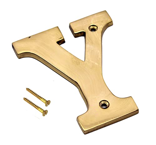 eSplanade Brass House Hotel Door Name Alphabets - Wall Door Plaque Alphabet Letter - Golden - 4" Inches (All Alphabets- 4")