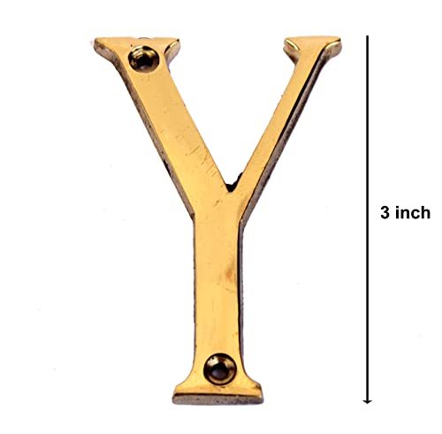 eSplanade - Brass House Hotel Door Name Alphabets - Wall Door Plaque Letter Alphabets - 3" Inches - Golden ("All Alphabet-3")