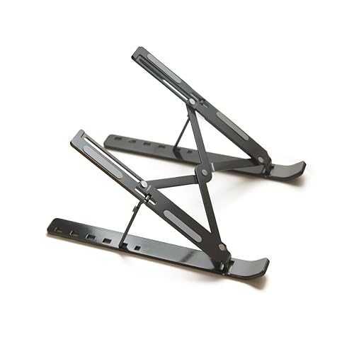 IVEI Laptop Stand for Overheating Protection - Portable, Adjustable & Foldable | Laptop Stand for Office Desk, Home Office, Table, Bed, Travel - Lightweight Aluminium Alloy Tabletop