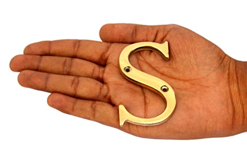 eSplanade - Brass House Hotel Door Name Alphabets - Wall Door Plaque Letter Alphabets - 3" Inches - Golden ("All Alphabet-3")