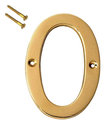 eSplanade 4" Brass House Hotel Door Number Plaque Numeric Numerical Digit 0-9