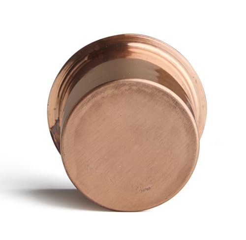 Esplanade Copper Gangajali with Spoon – 3" Ganga Jal Lota Kalash Holder for Home Temple, Pooja Decor Items, Kamandal Chembu Tambi