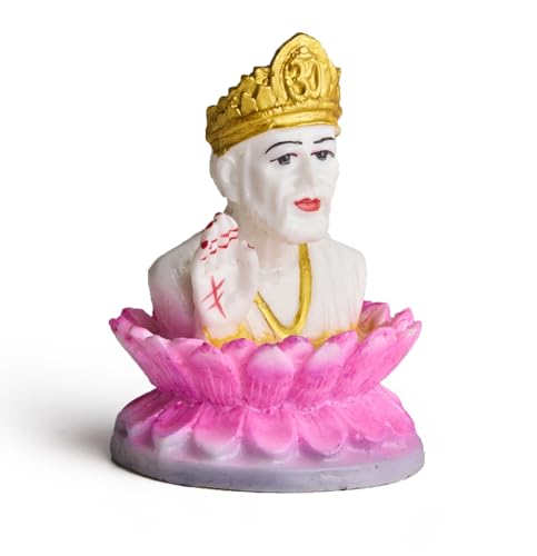 ESPLANADE Murti for Car Dashboard Ð Ashirwad Idol for Home Temple, Office DŽcor Ð Resin Figurine (Sai Baba)
