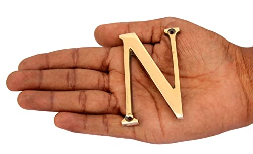 eSplanade - Brass House Hotel Door Name Alphabets - Wall Door Plaque Letter Alphabets - 3" Inches - Golden ("All Alphabet-3")