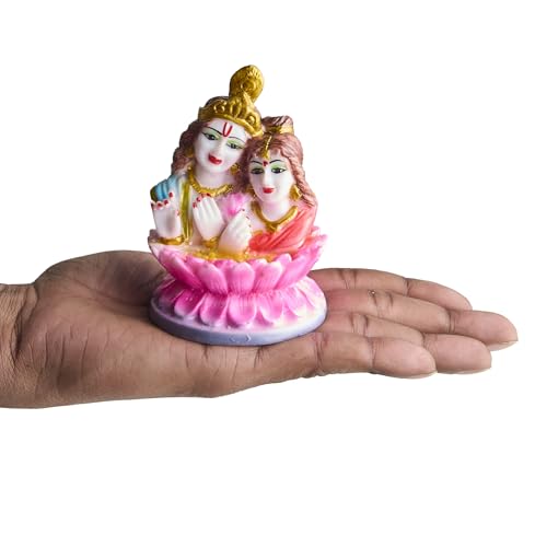 ESPLANADE Murti for Car Dashboard Ð Ashirwad Idol for Home Temple, Office DŽcor Ð Resin Figurine (Radha Krishna)