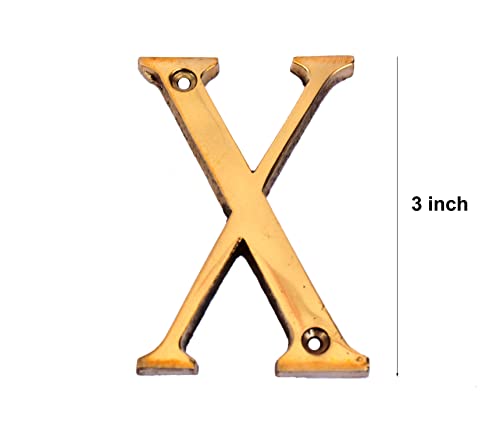 eSplanade - Brass House Hotel Door Name Alphabets - Wall Door Plaque Letter Alphabets - 3" Inches - Golden ("All Alphabet-3")