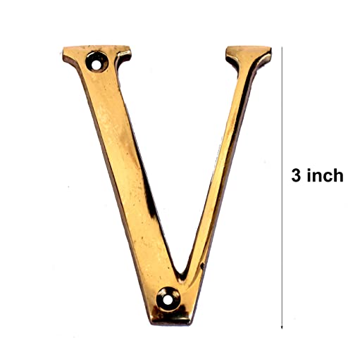 eSplanade - Brass House Hotel Door Name Alphabets - Wall Door Plaque Letter Alphabets - 3" Inches - Golden ("All Alphabet-3")