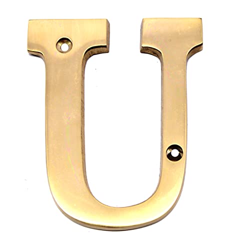 eSplanade Brass House Hotel Door Name Alphabets - Wall Door Plaque Alphabet Letter - Golden - 4" Inches (All Alphabets- 4")