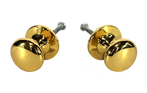 eSplanade Pair of Brass Cupboard Knobs Polished & Lacquered | Hanging Hooks | Holder | Wall Hooks | Coat Hooks (2 CM & 3 CM)