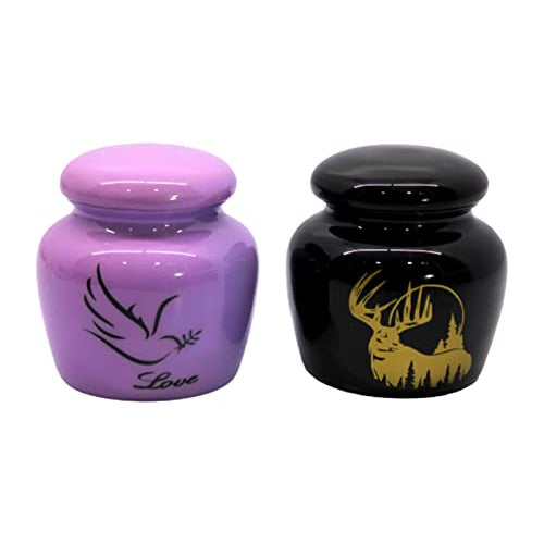 eSplanade Metal Mini Cremation Urn Keepsake Memorial Jar Pot Container | Small Urn for Funeral Ashes Burial | Printed Metal Keepsake