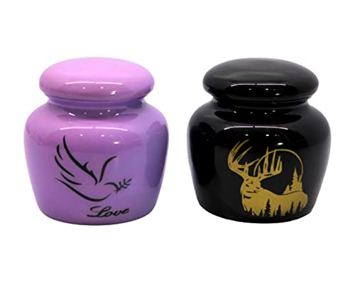 eSplanade Metal Mini Cremation Urn Keepsake Memorial Jar Pot Container | Small Urn for Funeral Ashes Burial | Printed Metal Keepsake