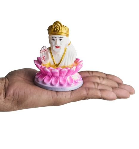ESPLANADE Murti for Car Dashboard Ð Ashirwad Idol for Home Temple, Office DŽcor Ð Resin Figurine (Sai Baba)
