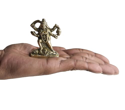 ESPLANADE Brass Maa Kali Murti for Car Dashboard – Goddess Kali MATA Idol for Home Temple, Office Desk, Religious Figurine (2.7" Inches)