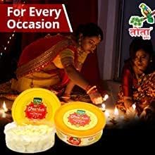 Tota Wax Free Pure Cow Ghee Diya Cotton Wicks for Puja with Diya. Combo of 50 Pooja Batti with Diya