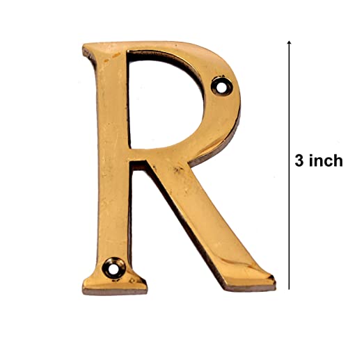 eSplanade - Brass House Hotel Door Name Alphabets - Wall Door Plaque Letter Alphabets - 3" Inches - Golden ("All Alphabet-3")