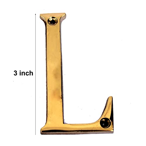 eSplanade - Brass House Hotel Door Name Alphabets - Wall Door Plaque Letter Alphabets - 3" Inches - Golden ("All Alphabet-3")