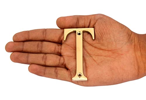 eSplanade - Brass House Hotel Door Name Alphabets - Wall Door Plaque Letter Alphabets - 3" Inches - Golden ("All Alphabet-3")