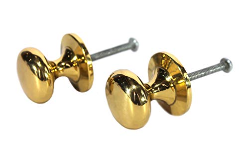 eSplanade Pair of Brass Cupboard Knobs Polished & Lacquered | Hanging Hooks | Holder | Wall Hooks | Coat Hooks (2 CM & 3 CM)