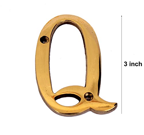 eSplanade - Brass House Hotel Door Name Alphabets - Wall Door Plaque Letter Alphabets - 3" Inches - Golden ("All Alphabet-3")