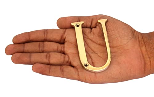 eSplanade - Brass House Hotel Door Name Alphabets - Wall Door Plaque Letter Alphabets - 3" Inches - Golden ("All Alphabet-3")