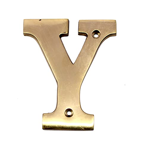 eSplanade Brass House Hotel Door Name Alphabets - Wall Door Plaque Alphabet Letter - Golden - 4" Inches (All Alphabets- 4")