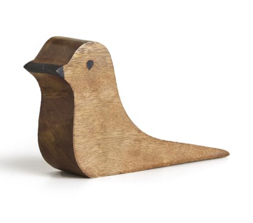 Esplanade Mango Wood Bird Door Stopper – Wooden Door Wedge, Cute & Functional Home Décor Item (Mango Wood Bird Stopper)