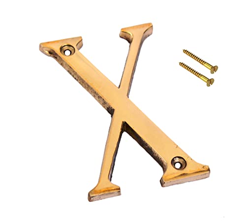 eSplanade - Brass House Hotel Door Name Alphabets - Wall Door Plaque Letter Alphabets - 3" Inches - Golden ("All Alphabet-3")