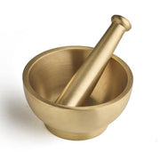 Esplanade Brass Mortar Pestle Set for Kitchen – 4" Okhli for Grinding Spices, Herbs – Traditional Imam Dasta, Kharal, Kundi