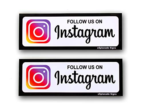 eSplanade  Decal Sign Sticker for car, Shop Instagram (9" x 3") Set of 2- Social Media Stickers