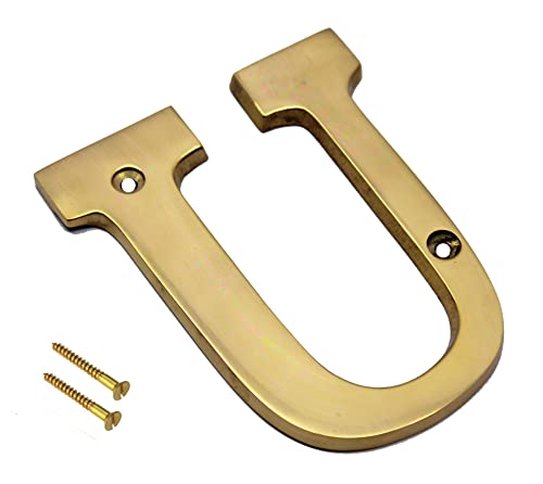 eSplanade Brass House Hotel Door Name Alphabets - Wall Door Plaque Alphabet Letter - Golden - 4" Inches (All Alphabets- 4")
