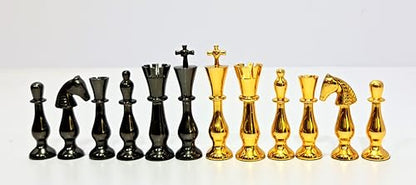 StonKraft Brass Chess Pieces Chess Coins Pawns Chessmen (3.5" Inches King Height)