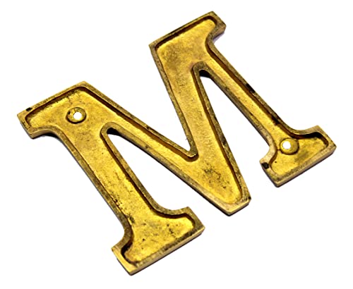 eSplanade Brass House Hotel Door Name Alphabets - Wall Door Plaque Alphabet Letter - Golden - 4" Inches (All Alphabets- 4")