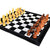 StonKraft - Big Size 19" x 19" Genuine Leather Chess Board | Roll-up Tournament Chess | Brown