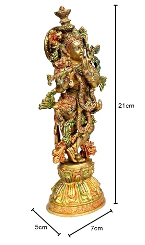 eSplanade - Brass Radha Krishna - Big Size - Brass Radha Idol Statue Sculpture (21") (Krishna Antique)