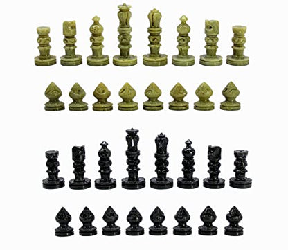 StonKraft Natural Stone Chess Pieces Chessmen Chess Coins (2.5" King) | Chess Accessories | Board Games