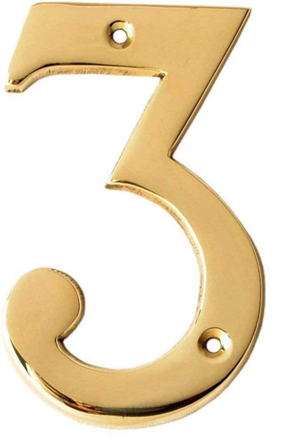 eSplanade 4" Brass House Hotel Door Number Plaque Numeric Numerical Digit 0-9 (8 (Eight))