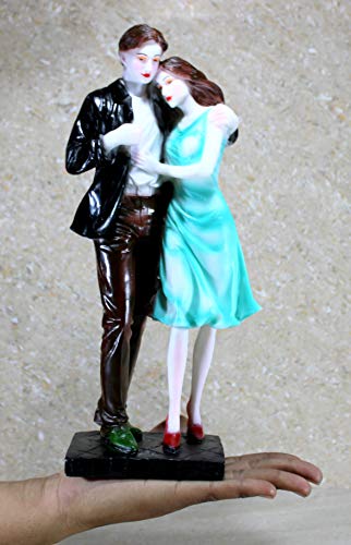 eSplanade Resin Love Couple Face Showpiece Statue Sculpture Figure for Home Decor Valentine Day Gift (Standing Couple 1)