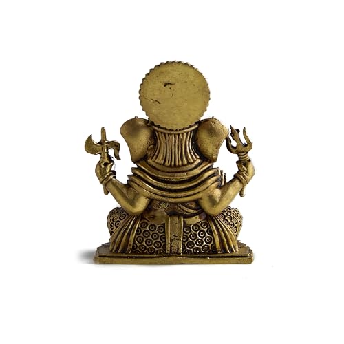 ESPLANADE Brass Ganesh Murti - 3-inch, Small Ganesha Idol for Home Mandir, Diwali, Pooja Décor, Housewarming Gift Detailing