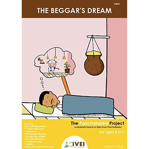 IVEI Panchatantra Story Kids Learning Book - Workbook and 2 DIY Bookmarks - Colouring Activity Worksheets - Creative Fun Activity and Education for Kids - The Beggar’s Dream (Age 4 to 7 Years)