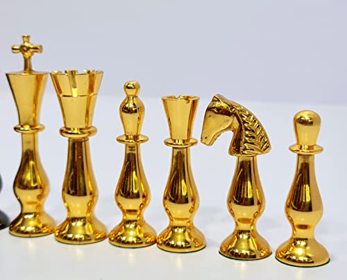 StonKraft Brass Chess Pieces Chess Coins Pawns Chessmen (3.5" Inches King Height)