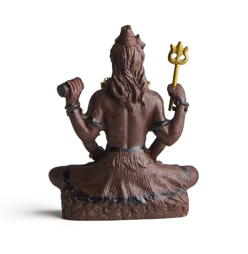 ESPLANADE Resin Shiv Murti for Car Dashboard ÐBholenath Idol for Home Temple & Office Desk DŽcor, Shiva Shankar Miniature Statue for Mandir (3" Inches)