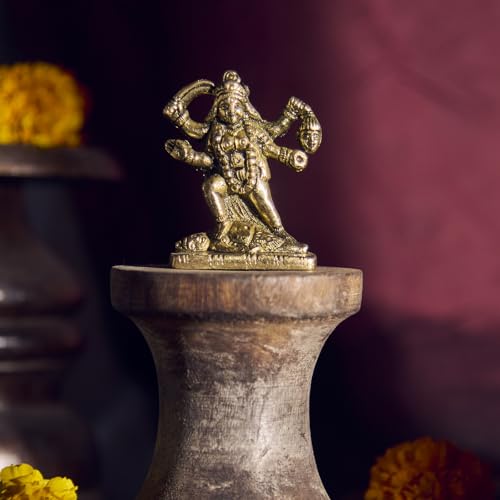 ESPLANADE Brass Maa Kali Murti for Car Dashboard – Goddess Kali MATA Idol for Home Temple, Office Desk, Religious Figurine (2.7" Inches)