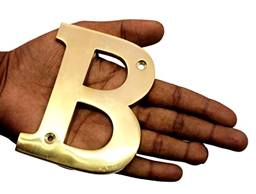 eSplanade Brass House Hotel Door Name Alphabets - Wall Door Plaque Alphabet Letter - Golden - 4" Inches (All Alphabets- 4")