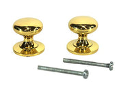 eSplanade Pair of Brass Cupboard Knobs Polished & Lacquered | Hanging Hooks | Holder | Wall Hooks | Coat Hooks (2 CM & 3 CM)