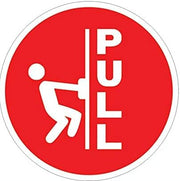 eSplanade Pull Door Sign Decal Sticker - Easy to Mount Weather Resistant Long Lasting Ink Size (5" x 5")